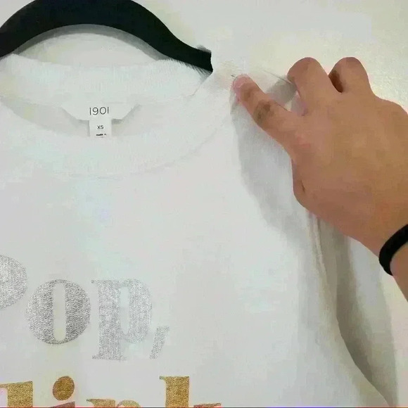 1901 Pop, Clink, Fizz White Graphic Sweatshirt - Picture 5 of 6